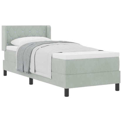 Letto a molle con materasso Grigio chiaro 200 x 80 cm Velluto