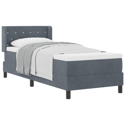 Letto a molle con materasso Grigio scuro 200 x 80 cm Velluto