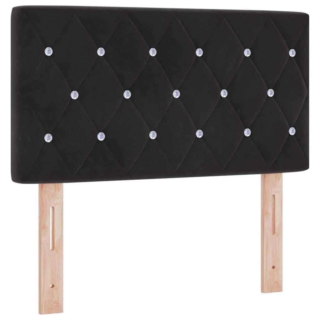 Letto a molle con materasso Nero 200 x 80 cm Velluto