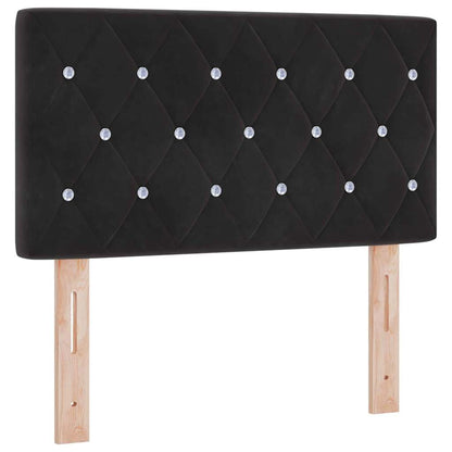 Letto a molle con materasso Nero 200 x 80 cm Velluto