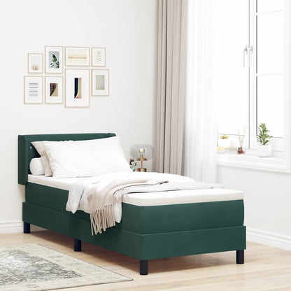 Letto a molle con materasso Verde Scuro 200 x 80 cm Velluto