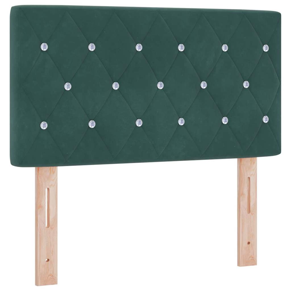 Letto a molle con materasso Verde Scuro 200 x 80 cm Velluto