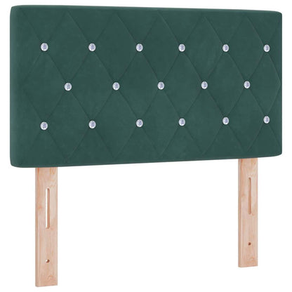 Letto a molle con materasso Verde Scuro 200 x 80 cm Velluto