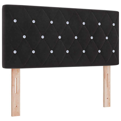 Letto a molle con materasso Nero 200 x 90 cm Velluto