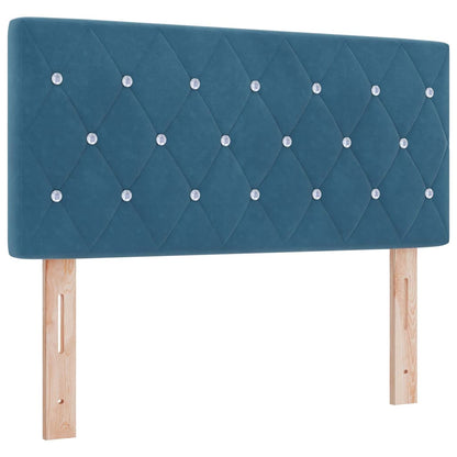 Letto a molle con materasso Blu Scuro 200 x 90 cm Velluto