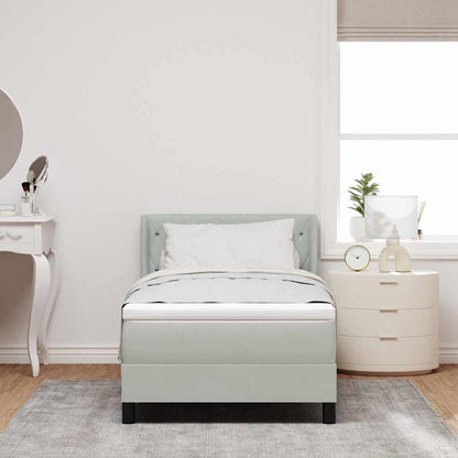 Letto a molle con materasso Grigio chiaro 200 x 100 cm Velluto