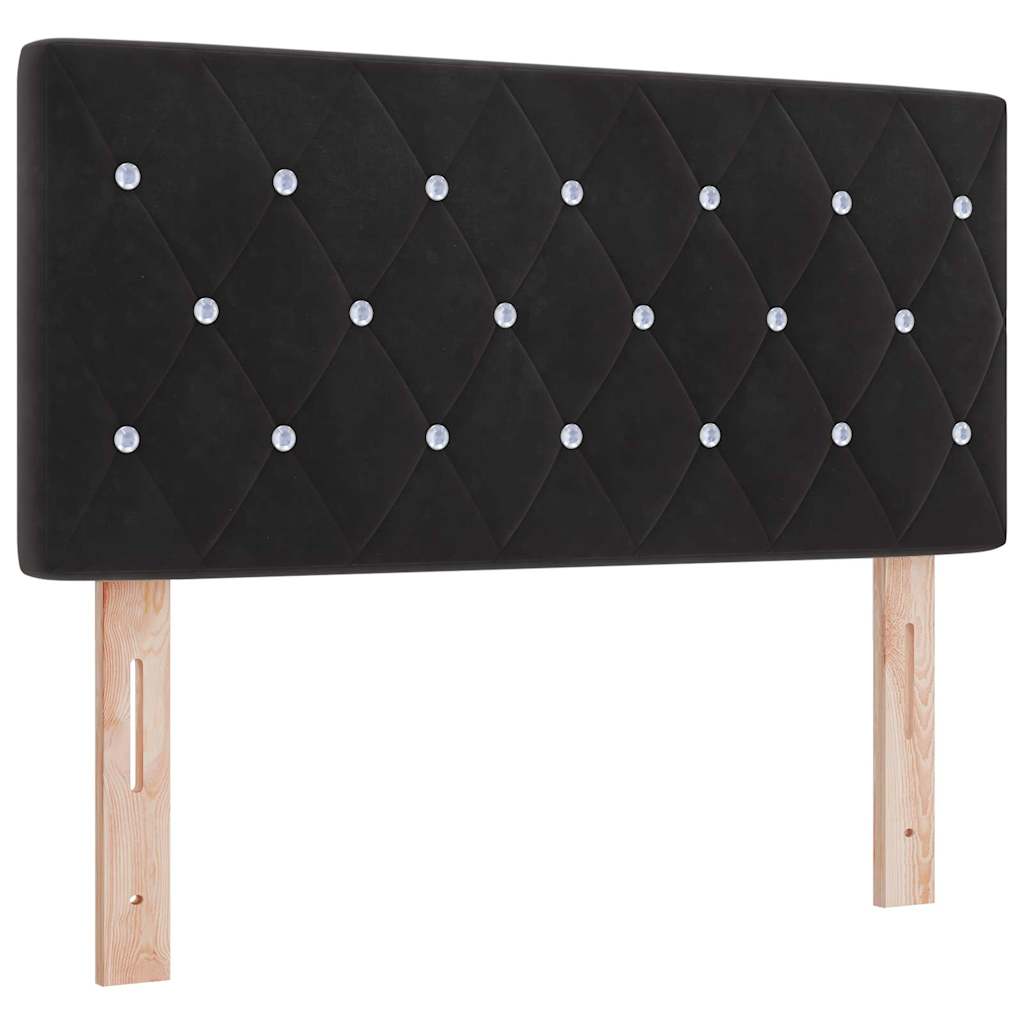 Letto a molle con materasso Nero 200 x 100 cm Velluto