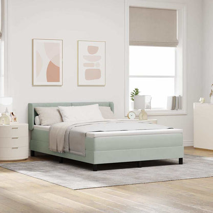 Letto a molle con materasso Grigio chiaro 190 x 140 cm Velluto
