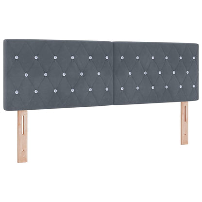 Letto a molle con materasso Grigio scuro 190 x 140 cm Velluto
