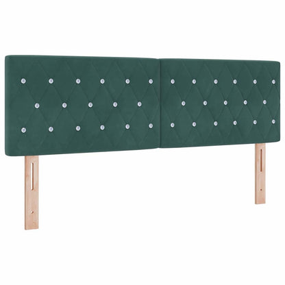 Letto a molle con materasso Verde Scuro 190 x 140 cm Velluto