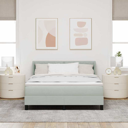 Letto a molle con materasso Grigio chiaro 200 x 140 cm Velluto