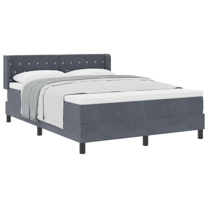 Letto a molle con materasso Grigio scuro 200 x 140 cm Velluto