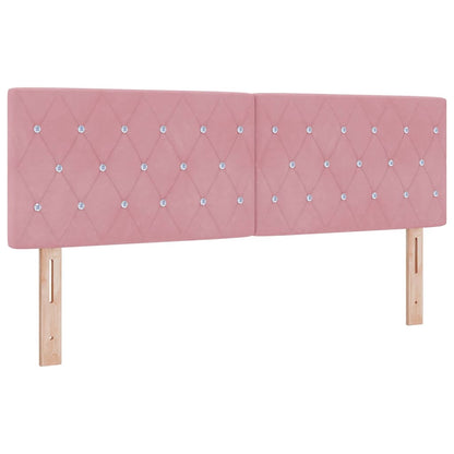 Letto a molle con materasso Rosa 200 x 140 cm Velluto