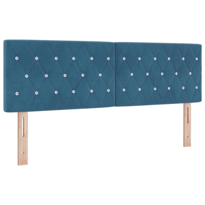 Letto a molle con materasso Blu Scuro 200 x 160 cm Velluto