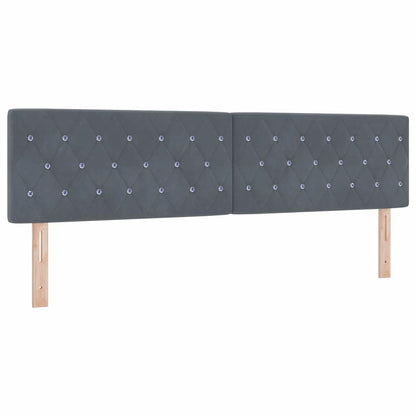 Letto a molle con materasso Grigio scuro 200 x 180 cm Velluto