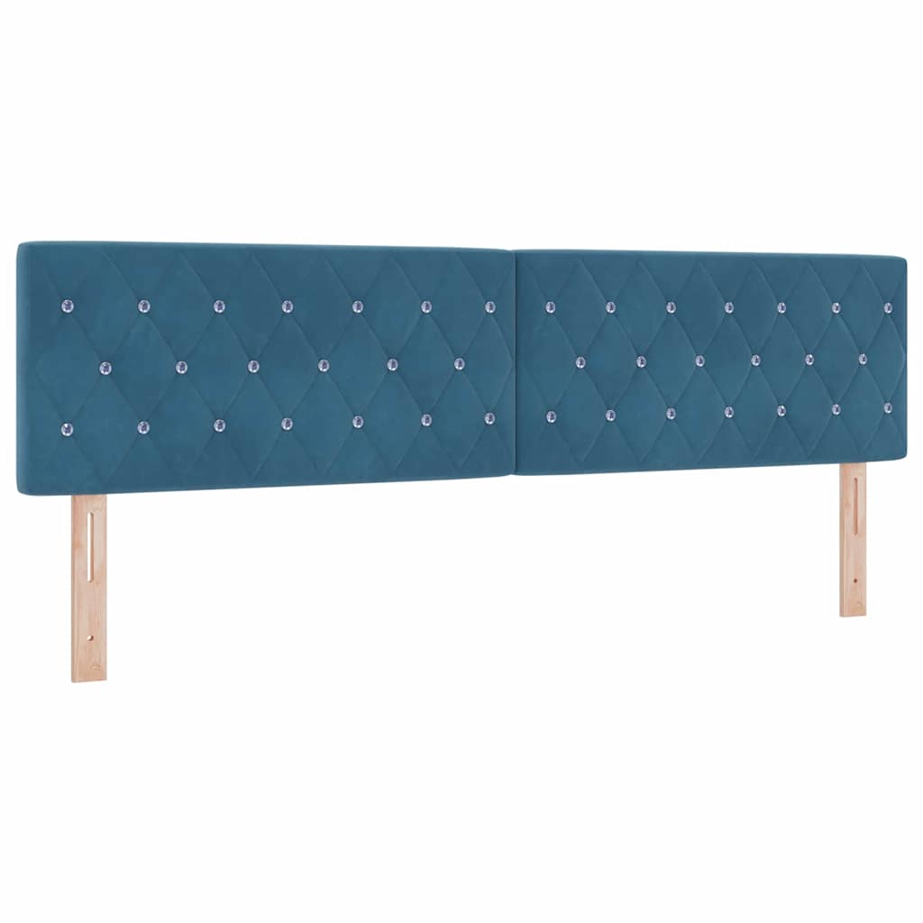 Letto a molle con materasso Blu Scuro 200 x 180 cm Velluto