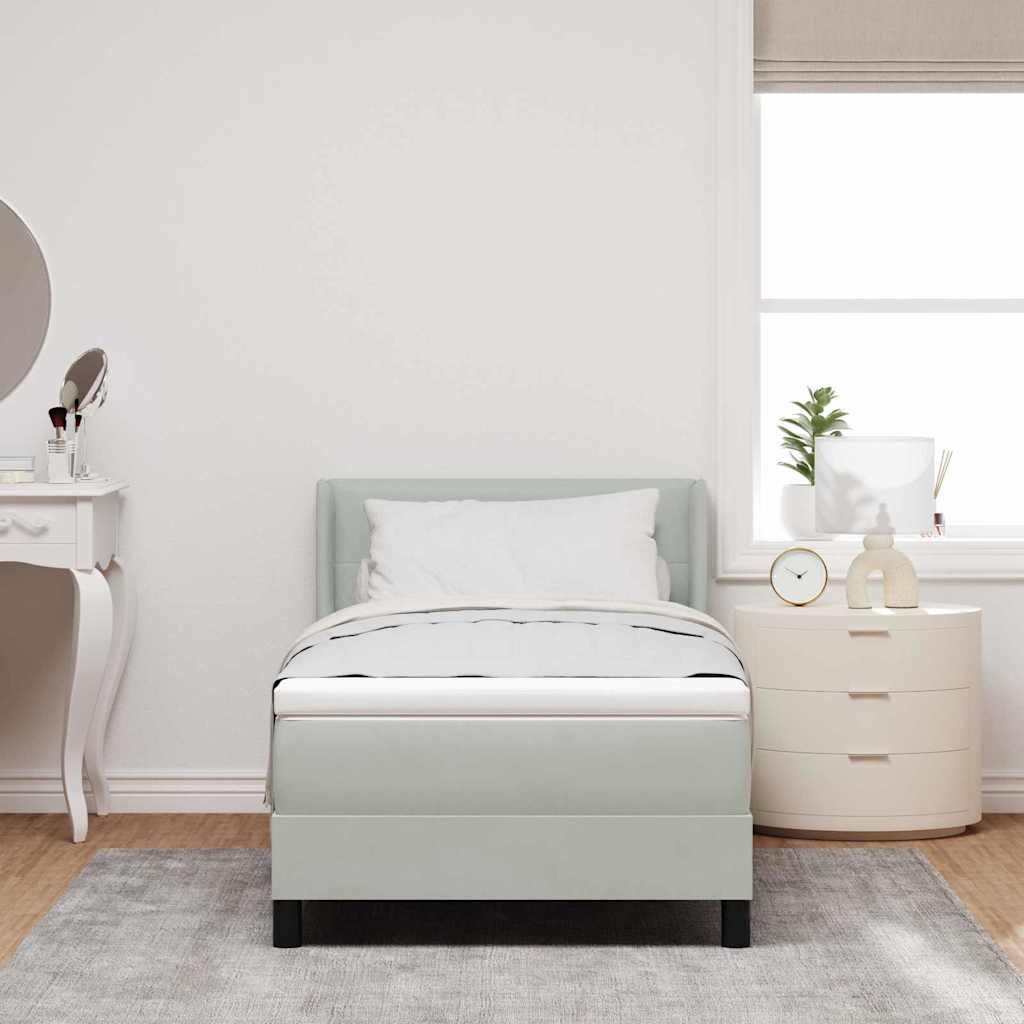 Letto a molle con materasso Grigio chiaro 200 x 80 cm Velluto