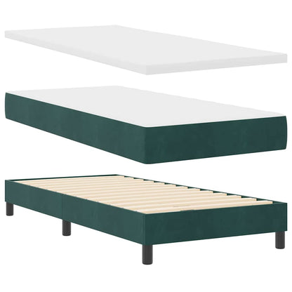 Letto a molle con materasso Verde Scuro 200 x 80 cm Velluto