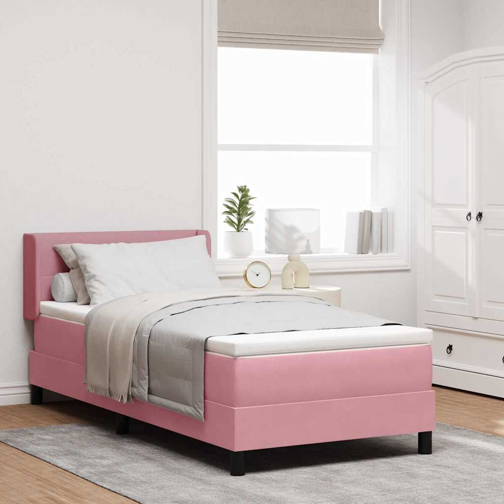 Letto a molle con materasso Rosa 200 x 80 cm Poliestere