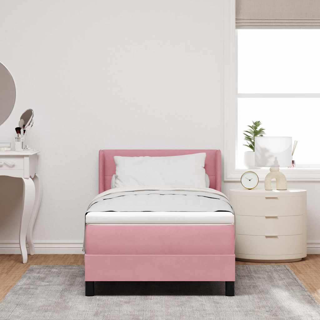 Letto a molle con materasso Rosa 200 x 80 cm Poliestere
