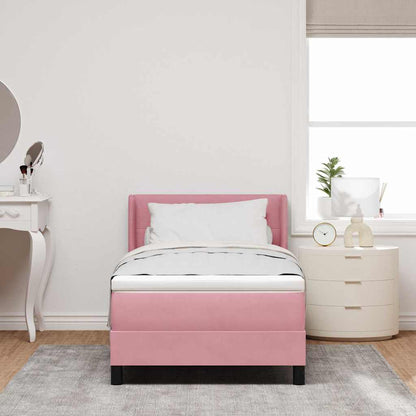 Letto a molle con materasso Rosa 200 x 80 cm Poliestere