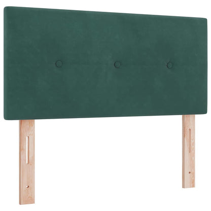 Letto a molle con materasso Verde Scuro 190 x 90 cm Velluto