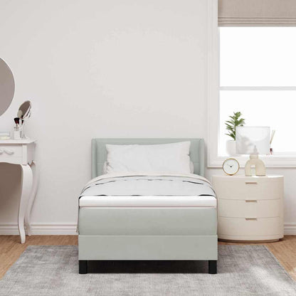 Letto a molle con materasso Grigio chiaro 200 x 90 cm Velluto