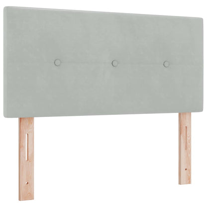 Letto a molle con materasso Grigio chiaro 200 x 90 cm Velluto