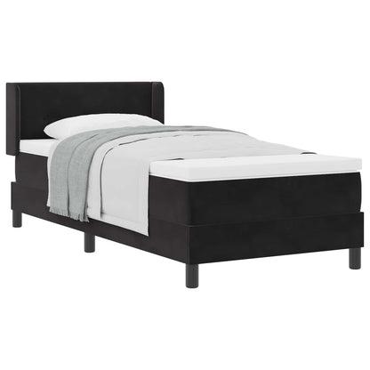 Letto a molle con materasso Nero 200 x 90 cm Velluto