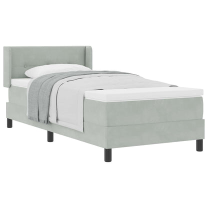 Letto a molle con materasso Grigio chiaro 200 x 100 cm Velluto