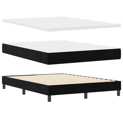 Letto a molle con materasso Nero 190 x 140 cm Velluto