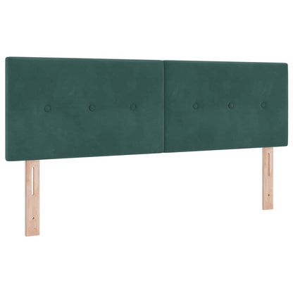 Letto a molle con materasso Verde Scuro 190 x 140 cm Velluto