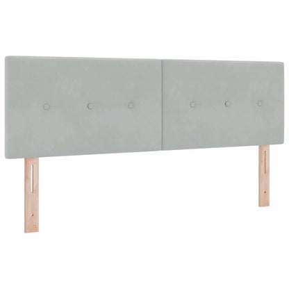 Letto a molle con materasso Grigio chiaro 200 x 140 cm Velluto