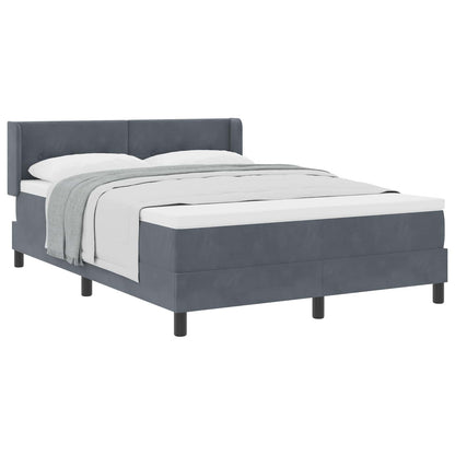 Letto a molle con materasso Grigio scuro 200 x 140 cm Velluto