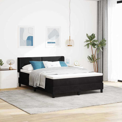 Letto a molle con materasso Nero 200 x 140 cm Velluto
