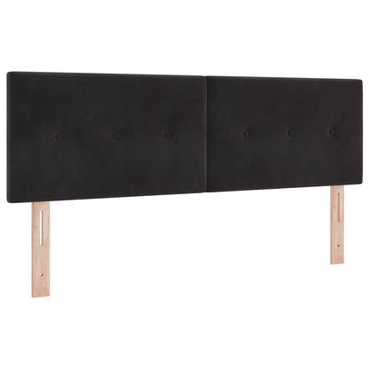 Letto a molle con materasso Nero 200 x 140 cm Velluto
