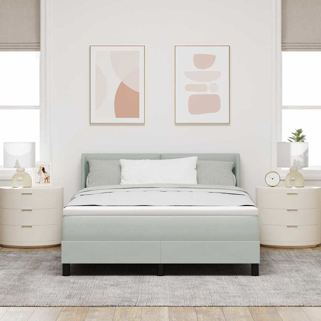Letto a molle Grigio chiaro 200 x 160 cm Poliestere