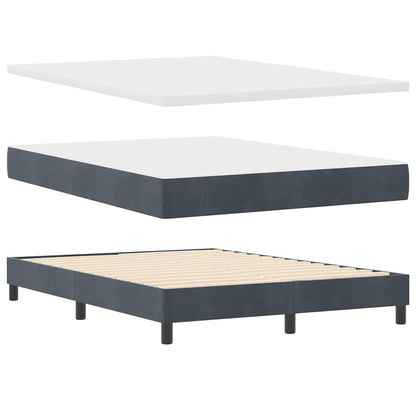Letto a molle con testiera Grigio scuro 200 x 160 cm Poliestere