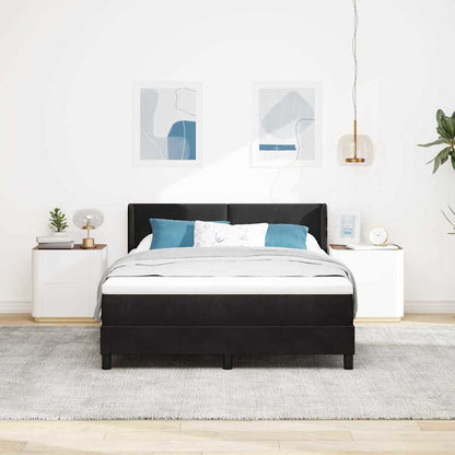 Letto a molle con materasso Nero 200 x 160 cm Poliestere