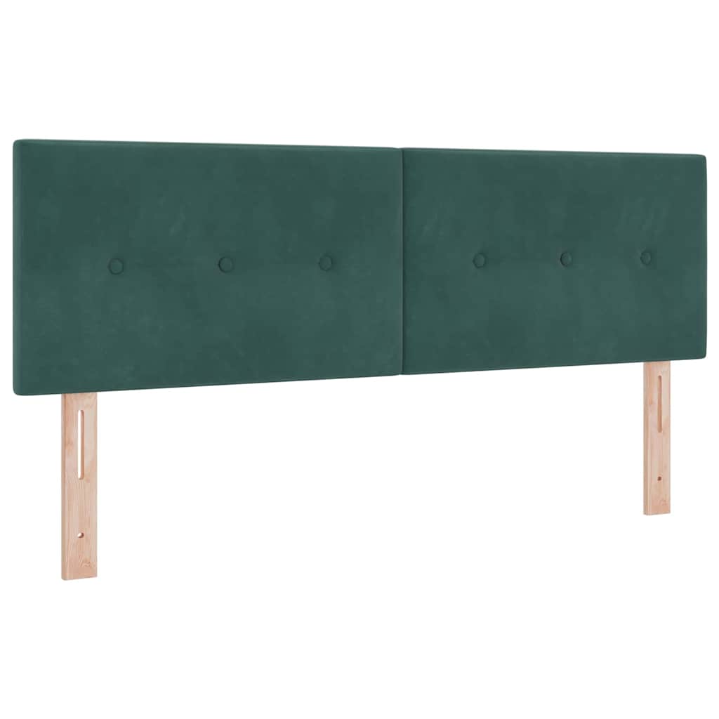 Letto a molle con materasso Verde Scuro 200 x 160 cm Velluto