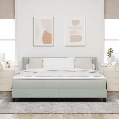 Letto a molle con materasso Grigio chiaro 200 x 180 cm Velluto