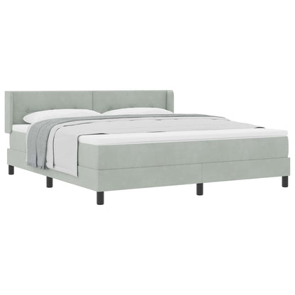 Letto a molle con materasso Grigio chiaro 200 x 180 cm Velluto