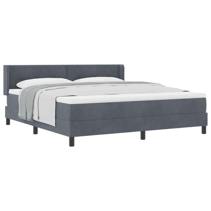 Letto a molle con materasso Grigio scuro 200 x 180 cm Velluto