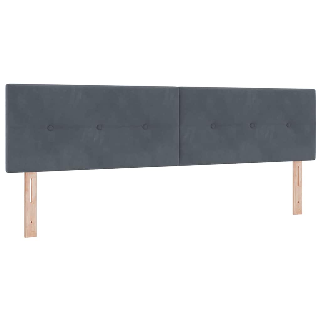 Letto a molle con materasso Grigio scuro 200 x 180 cm Velluto