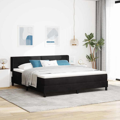 Letto a molle con materasso Nero 200 x 180 cm Velluto