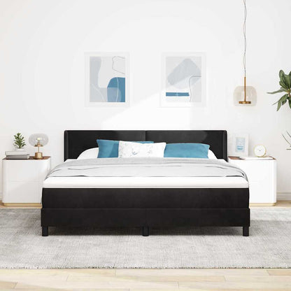 Letto a molle con materasso Nero 200 x 180 cm Velluto