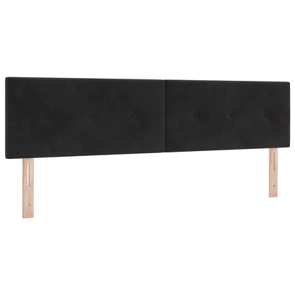 Letto a molle con materasso Nero 200 x 180 cm Velluto