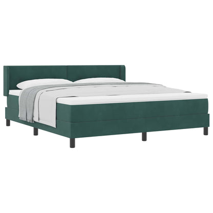 Letto a molle con materasso Verde Scuro 200 x 180 cm Velluto