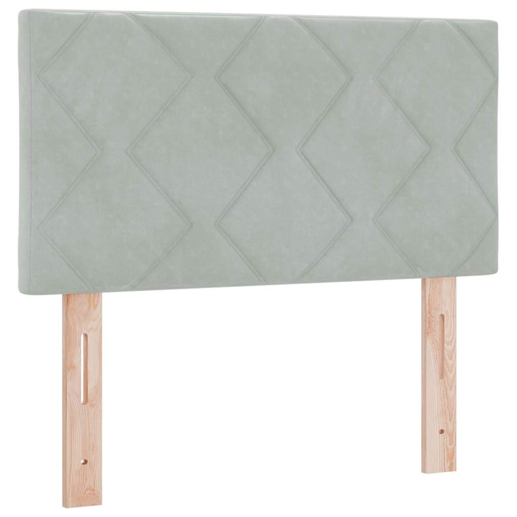 Letto a molle con testiera Grigio chiaro 200 x 80 cm Poliestere