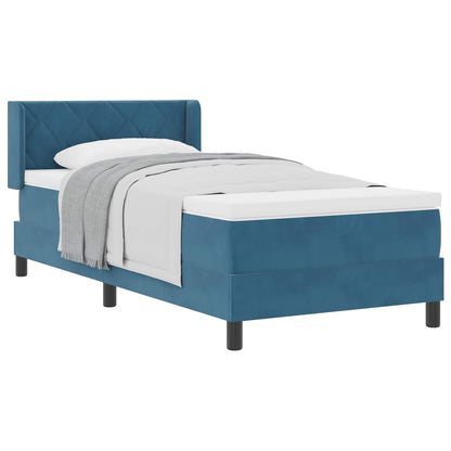 Letto a molle con materasso Blu Scuro 190 x 90 cm Poliestere